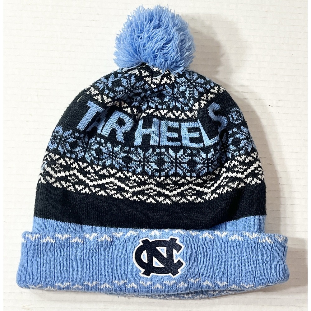 Top Of The World North Carolina Tar Heels Beanie Hat Mens OS Blue Fair Isle NCAA
